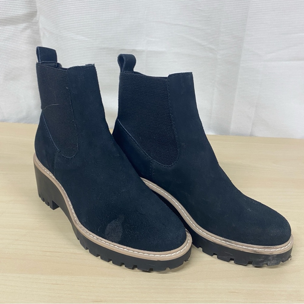 Dolce Vita Helen Suede Elastic Wedge Chelsea Boots